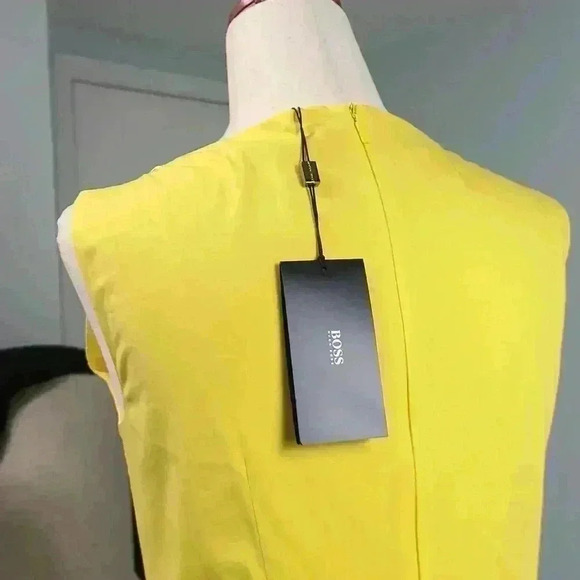 Boss by hugo boss dress in mustard (yellow) color size 6 fit as size S - Picture 12 of 16